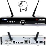 Octagon SF8008 UHD 4K Supreme Twin Sat Receiver + 1TB Festplatte INTERN, 2X DVB-S2X Tuner, E2 Linux & Define OS, mit Aufnahmefunktion, M.2 M Key, Gigabit LAN, Kartenleser, Sat to IP, WiFi WLAN