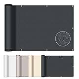 AXT SHADE Balkon Sichtschutz Wetterfest 70x300cm Balkonverkleidung Balkonabdeckung Balkonbespannung Blickdichte UV-Schutz und Windschutz mit Kabelbinder für Balkongeländer-Anthrazit