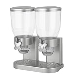 Honey-Can-Do Zevro Single Dry-Food-Spender, Double Dispenser, Silver/Chrome