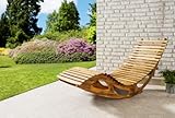 Chillroi® Ergonomische Schwungliege Saunaliege aus Akazienholz faltbar