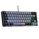The G-Lab Keyz Hydrogen, Gamer-Tastatur, 60%, halbmechanische Tastatur, kabelgebunden, Azerty, Bunte Hintergrundbeleuchtung, leise, kompaktes Format TKL – PC/PS5-2023 (Grau/Schwarz)