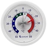 Lantelme Kühlschrankthermometer Selbstklebend Temperaturanzeige + - 50°C | Deutsche Herstellung | Analog Thermometer zur Lebensmittelkontrolle in Kühlschrank Gefrierschrank Kühltheke
