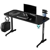 ULTRADESK FRAG V3 Computertisch Gaming-Schreibtisch - Gaming Tisch Stahlkonstruktion - Platz für Zwei Monitore - Futuristische Formen - Beinfreiheit und Mehr - Inklusive Zubehör - 140x60cm - Weiß