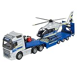 Majorette - Volvo Polizei-Transporter FH-16 (35 cm) – LKW mit Auflieger und Airbus Hubschrauber (25,5 Licht & Sound vielen Funktionen - Spielzeug-Set für Kinder ab 3 Jahren, 213716000, Einheitsgröße