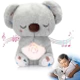 Schlummer Otter Kuscheltier,Breathing Otter Kuscheltier,Schlummer Koala Kuscheltier mit Herzschlag,Schlummerkoala baby mit Licht und Musik,Baby Spielzeug 0 Monate+,Babyparty und Neugeborenen Geschenk