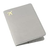 ILIYAH Reisepass hülle Reisemappe Reisepasshülle PU Leder Passport Holder Reisezubehör Passport hülle Karten und Banknoten Dürfen Eingefügt Werden(Grau)