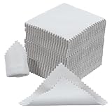 100 Stück Silberputztuch für Schmuck,Wiederverwendbare Poliertuch,Wildleder Silbertuch für Schmuck,Reinigungstuch Zur Reinigung Von Silberschmuck und Versilbertem Silber Gold Messing