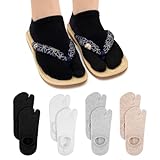 MBAIYO Flip-Flop-Tabi-Socken, 4 Paar Tabi-Socken, geteilte Zehensocken, 2 Zehen, niedrig geschnitten, elastisch, japanische Socke, Knöchel, Crew, athletisch, kurze Socken für Männer und Frauen