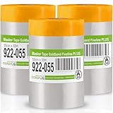 Colorus Abdeckfolie mit Klebeband – 3er Set 55 cm x 33 m – Goldband Masker Tape – Maler Abdeckfolie mit statischer HDPE-Folie – selbstklebendes Malerband für Türen & Möbel