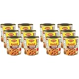 MAGGI Ravioli in pikanter Sauce, Teigtaschen mit Fleisch-Füllung, leckeres Fertiggericht für Topf & Mikrowelle, 12er Pack (6 x 800g)