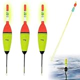 Angeln Schwimmt, Angeln Bobber Float, 3 Stück Posen Set, Leuchtend Angeln Schwimmt Posen Set, Angelposen und Bobbern, Angelposen Nacht-Angeln, Eva Angelposen für Crappie, Hecht, Barsch, Karpfen