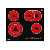 KKT KOLBE Kochfeld Autark Glaskeramik 60 cm | 6,6 kW | 4 Zonen | 9 Stufen | Bräterzone | Dualkochzone | Rahmenlos | Touch Slider | Abschalt-Timer | CH5901RL