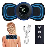 Elektrische Nackenmassagegeräte,Tragbar Neck Massager,8 Geschwindigkeiten und 19 Modi USB Mini Massagegerät,Ems Massagegerät mit Digitalanzeige und Fernbedienung,für Arme/Schulter/Nacken/Rücken/Bauch