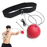 Verbesserter Box-Reflex-Ball, verstellbares Stirnband, Reaktionsball, Bungee-Cord Verwendet für Boxtraining Mixed Martial Arts Fitness Reaktionsfähigkeitstraining mit einem Ersatzseileinfädler