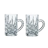 Nachtmann Teegläser mit Henkel, 2-teiliges Set, 256 ml, Noblesse, 103767, Teetassen aus Kristallglas, Glasbecher für heiße Getränke, spülmaschinenfest