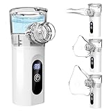 Inhalationsgerät Tragbar Vernebler für Erwachsene Kinder,Geräuscharmes,Automatischer Reinigungsfunktio,USB C Aufladbarer inhaliergerät mit 2 Masken und 1 Mundstück,Lindern Sie Atembeschwerden