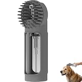 Haustier-Badebürste, Hunde-Shampoo-Bürste, Seifenblasen-Maker, 2-in-1 Haustierpflege, Bade-Massagebürsten mit Seifen- und Shampoospender, zum Duschen von langen, kurzhaarigen Hunden und Katzen (grau)