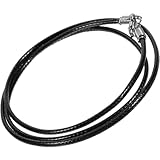 Operitacx Schwarze Gewachste Baumwollkordel mit Verschluss Reißfeste Schmuckkordel für DIY Halsketten Armbänder Anhänger und Bastelarbeiten Langlebiges Zubehör für Schmuckherstellung
