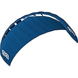 HQ4-Kites 118105 - Alpha 3.5 Blue, Vierleiner Lenkmatte Handlekite, Fläche: 3.5qm, Spannweite: 355cm, inkl. 200/120kp Dyneemaschnüre 4x20m auf Quad-Handles, 3-24 Knoten