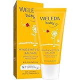WELEDA Bio Baby Calendula Wind & Wetter Balsam - Naturkosmetik Gesichtscreme & Handcreme mit Mandelöl & Sesamöl zum Schutz empfindlicher & trockener Baby Haut vor rauer Witterung & Kälte (1x 30 ml)