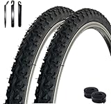 2 x VEE Rubber V123 26' Fahrradreifen Schwarz 47-559 (26 x 1.75) + 2 x passende Schläuche AV inkl. maxxi4you Reifenheber