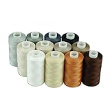 Simthread Baumwoll Nähgarn Quiltgarn für Nähen und Quilten Maschinen - 550 Yards/Spule, 12 Neutral Farben