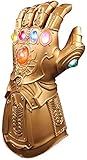 UrMsun Guante de los Vengadores con Luces led, Guantele Thanos Vengadores 4 Final del Juego Iron Man Infinity Gauntlet Hulk Thanos Capitán América Thor Cosplay con 2 Pilas Recambio