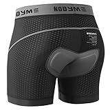 NOOYME Fahrradhose Herren Radunterhose Herren Schnelltrockende Radlerhose Herren mit Sitzpolster 4D Atmungsaktive Fahrradunterhose Herren Gepolstert Elastische Radhose Herren Schwarzgrau 4XL