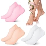 Apricitie 3 Paar Silikonsocken für Füße,Silikon Feuchtigkeitsspendende Socken Silikon-Feuchtigkeitssocken Anti-Rutsch Fuß Spa Gel Socken Weiche Moisturizing Silikonsocken für Fußpflege