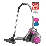 TZS First Austria Beutelloser Staubsauger | 800W HEPA Filter für Allergiker | 4,8m Kabellänge | für Hart- und Teppichböden| 2L | lila/grau