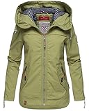 Navahoo Damen leichte Übergangsjacke mit Kapuze Wekoo Grün Gr. M