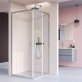 OLIMPO DOCCE - Duschkabine mit zwei Seiten Schiebetür transparent H195 6 mm Antikalkschutz ADRY - 70 x 100