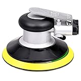 Professioneller Exzenterschleifer Druckluft, Hochleistungs-Doppelwirkungs-Pneumatikschleifer Polierer mini mit Klettverschluss, 10000 U/min (Silber 150mm)