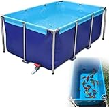 Wassertank-Zisterne für Aquakultur, Stahlrahmen, multifunktionaler temporärer Fischteich aus PVC-Plane, großer Fischteich aus PVC-Plane für Aquakultur, langlebiger Outdoor-Aquariumpool mit S
