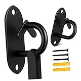 DEARMAMY 2 Stück Deckenhaken Trainieren halten Wand Suspension hängend Kleiderbügel für Widerstandsbänder Schaukelbügel strapazierfähig Yoga-Gurt-Aufhänger Turnhaken Stahl Black