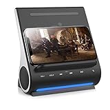 DockAll D108 Wireless Charging Dock Bluetooth Lautsprecher von Azpen Qi-zertifiziertes kabelloses Ladegerät für iPhone 15/14/13/12/11/X/8 und Samsung Galaxy S23/S22/S21/S20/S21/S21/S10/S9 - Schwarz