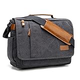 ESTARER Umhängetasche/Laptoptasche 15.6 Zoll für Arbeit/Uni aus Canvas Grau