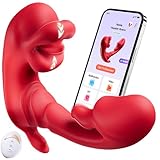 Seckoe 3-in-1 App-gesteuerter Vibrator für Frauen – Klitoris & G-Punkt Stimulator mit Zungenlecken, 9 Vibrationsmodi & Fernsteuerung, Silikon Dildo & Höschen-Vibrator, wasserdicht & leise