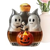 Whiskey-Dekanter – Whiskey-Dekanter und Glas-Set | Kristallkaraffen | Glasstatue Weinflasche | Halloween-Kürbis-Geist Dekoration Dekanter für Männer und Frauen Schneebesenliebhaber Familie Schrank