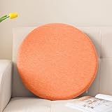 JEDAL Ø 40cm/45cm Rund Sitzkissen Memory-Foam Stuhlkissen rutschfest & Gemütlich Für Gartenstuhl, Computerstuhl, Bürostuhl, Küche Oder Esszimmerstuhl (Color : Orange, Size : Ø40cm/15.7in)