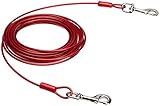 Amazon Basics - Cable para atar perros, hasta 56 kg, 9,1 m, Rot