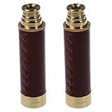 Rastapulz 2X Teleskop Messing 25X30 Fernglas Monokular Fernrohr Hand Teleskop in Gold