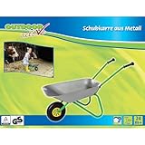 Rolly Toys Metallschubkarre Silber/grün Kinderschubkarre (für Kinder ab 2 Jahre, Metallschüssel, belastbar bis 25 kg, Kunststoffgriffe)