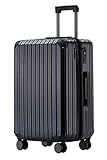 Münicase M816 TSA-Schloss Koffer Reisekoffer Trolley Kofferset Hardschale Boardcase (Schwarz, Mittler Koffer)