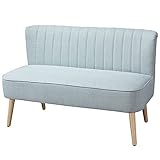 HOMCOM 2-Sitzer Stoffsofa Polstersofa Doppelsofa Sitzmöbel Loungesofa Holz Schaumstoff Hellgrün 117 x 56,5 x 77 cm