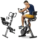 TREX SPORT Heimtrainer Fahrrad klappbar TX-390XB TRIBER | Hometrainer Fahrrad mit 10 Widerstandsstufen, 7 Sitzhöhen, App-Steuerung, Ergometer klappbar bis 120 kg belastbar
