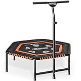 MONZANA® Fitness Trampolin MZFT120 mit Haltegriff Höhenverstellbar Ø 120cm Anti-Rutsch Gummiseilfederung bis 120 kg Zuhause Indoor Sport Sprung-Trainer