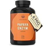 Papaya Enzym Kapseln - 270 Stück - HOCHDOSIERT: 2100mg reines Papain - 6 mio. Units/g Papain Enzymaktivität - Vegan, Deutsche Produktion - TRUE NATURE®