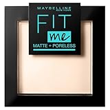 Maybelline New York Puder, Mattierend, porenverfeinernd und langanhaltend, Fit Me! Matte + Poreless, Nr. 105 Natural