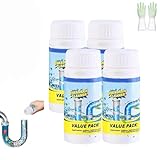 Gluckaro Abflussreiniger, Gluckaro Rohrreiniger, Löst Schnell Hartnäckige Flecken Und Gerüche, Für Toilette, Küche, Bad (4 Stück)